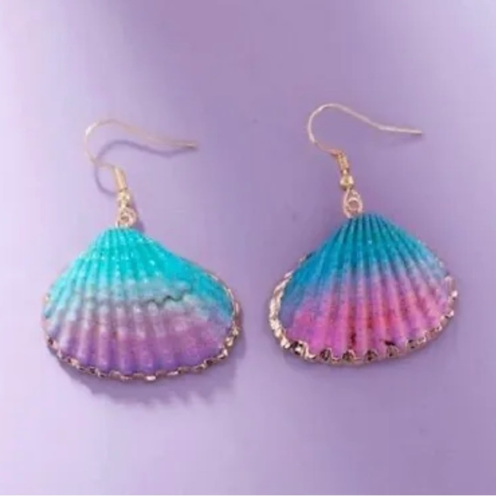 Seashell Earrings, Tropical Beach Earrings, Cruise Earrings, Vacation Earrings